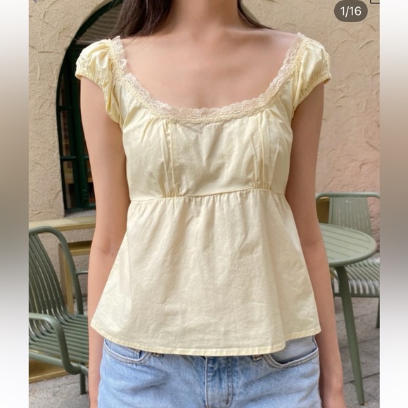Brandy melville yellow odette top - Picture 1 of 2